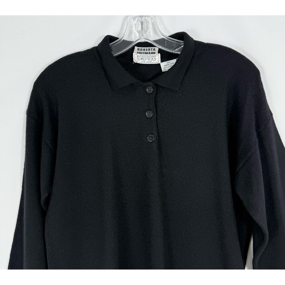 Bergdorf Goodman Merino Wool Sweater Medium Black